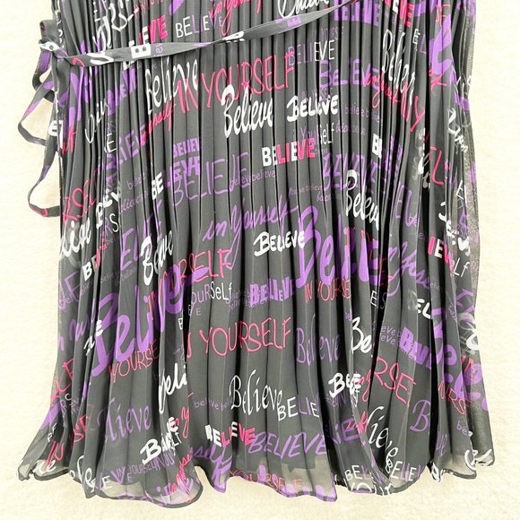 RAMY BROOK Printed Melanie Pleated Mini Dress In Believe Print Size M NEW - Picture 4 of 11
